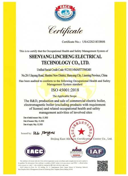 중국 shenyang lincheng Technology Co., Ltd 인증